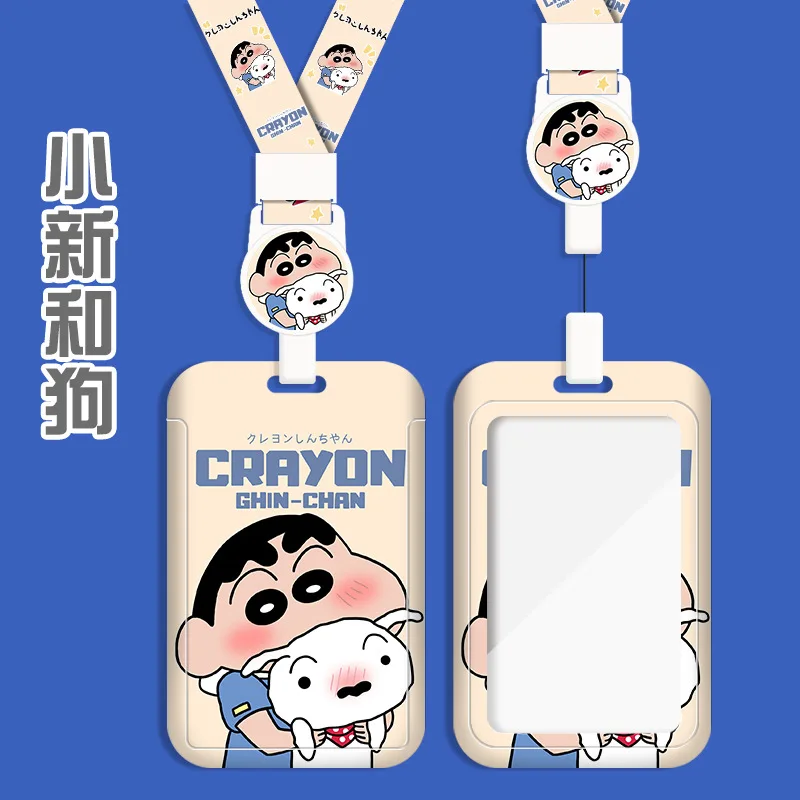 

Держатель для карт серии Kawaii Shinchan, милый мультяшный персонаж, креативный дизайн, защитный чехол с HD-печатью, ремешок, подарок для мальчиков и девочек