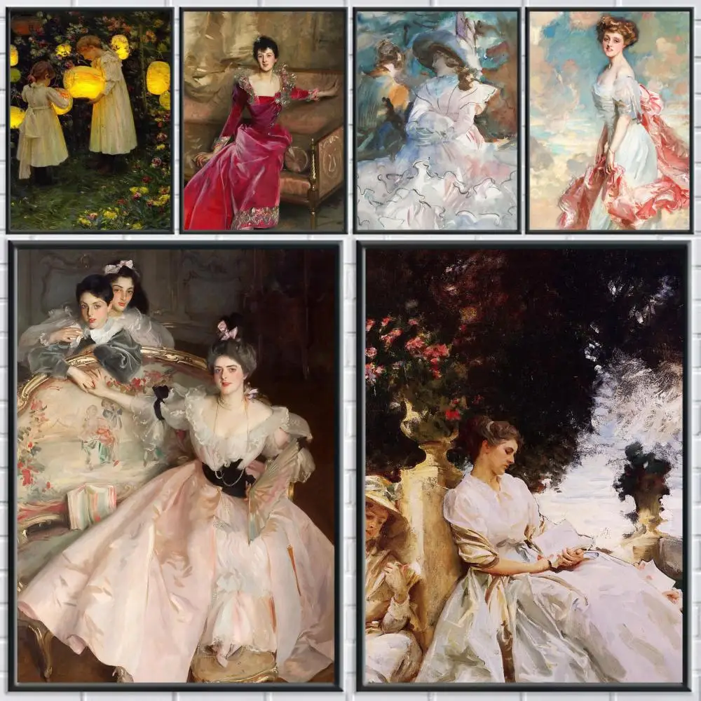 John Singer Sargent Famous Painting Calligraphy Canvas Poster Room Home Wall Decoration Painting Art  Spaces Anti-wrinkle