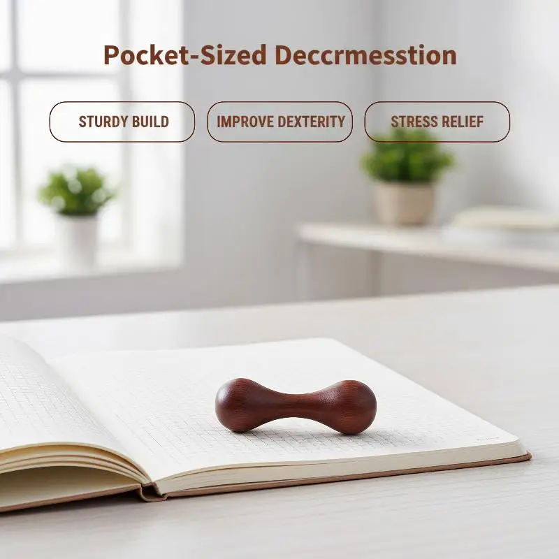 Natural Sandalwood Dual Head Facial Massage Roller Smooth Ergonomic Handle for Skin Care Beauty Routine Home Use