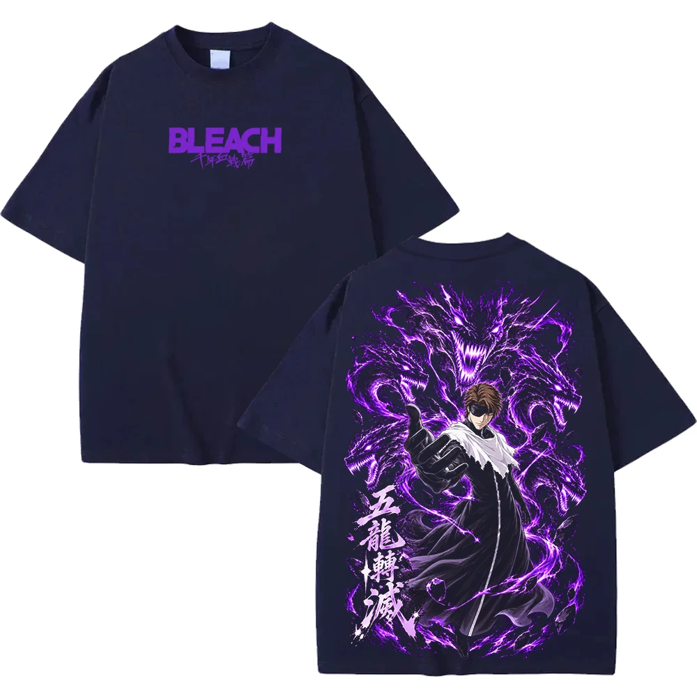 Sosuke Aizen BLEACH Graphic T-shirt Anime Harajuku Fashion Streetwear Men Women Clothing Casual Short Sleeve 100% Cotton Tee Top