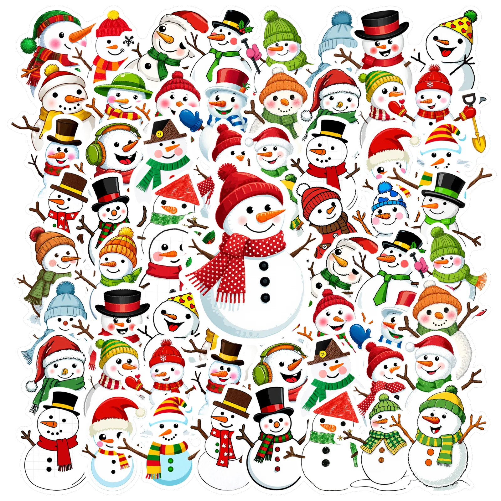 30-50PCS Kawaii Cartoon Christmas Art Aesthetic Stickers Pack for Kids Toy Diary Laptop Scrapbook Decoration Graffiti Sticker