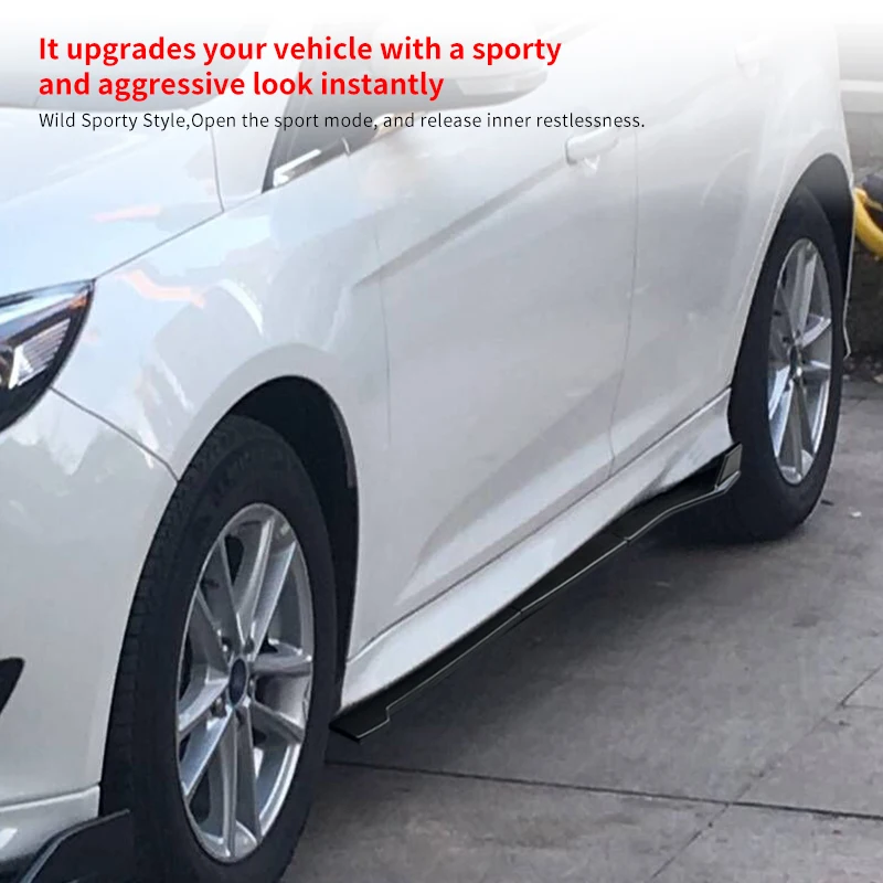 

6pcs Car accessories Side Skirt Extension Splitters Body Apron Lip Splitter Winglet For 2015-2018 Ford Focus ST