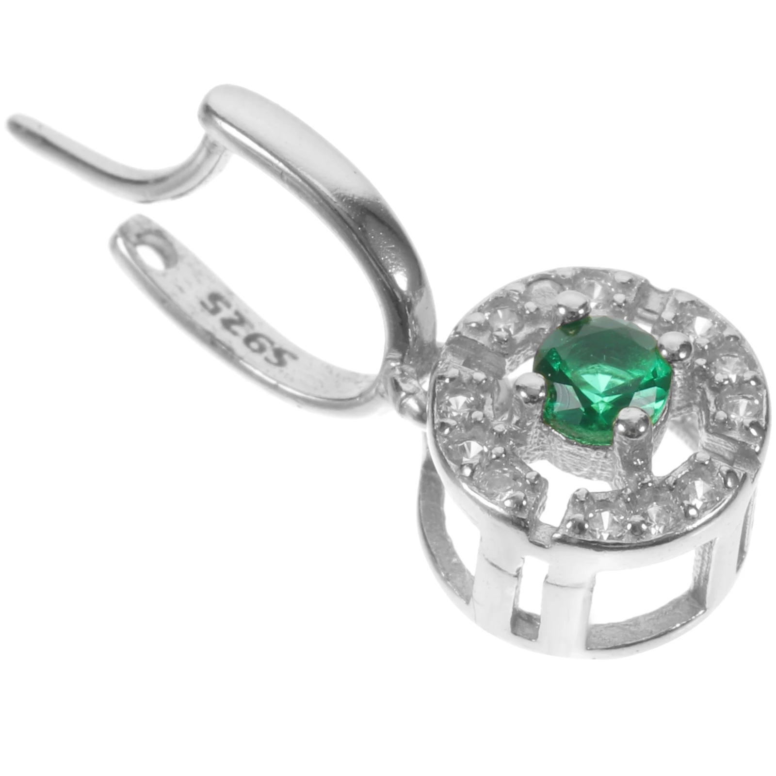 

S925 Silver Set Diamond Pendant Connector Clasp DIY Necklace Components Pinch Bail for Jewelry Making Bracelets Pendants