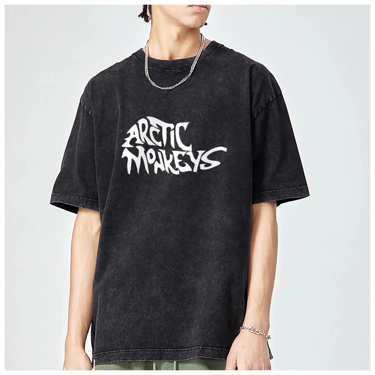 Rapper Retro Rock Arctic Monkeys Music Album Graphic Hiphop Oversized ins mens t-shirt Fashion Casual Vintage Washed Cotton Tees