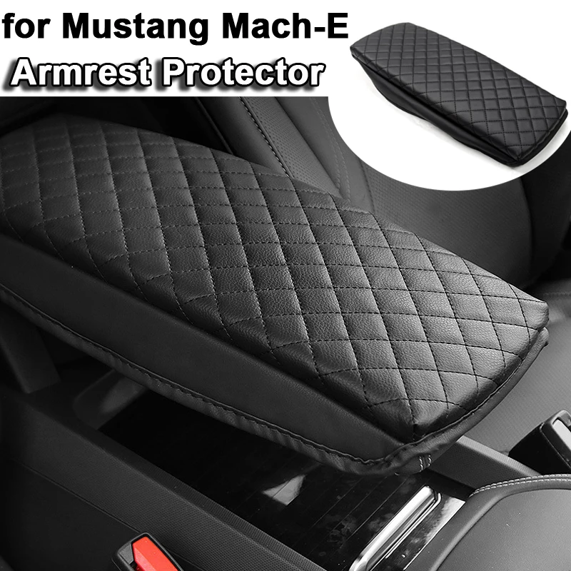 

Leather Center Console Armrest Cover For Mustang Mach-E 2022 2023 Armrest Protector Cushion Pad Car Interior Decor Accessories