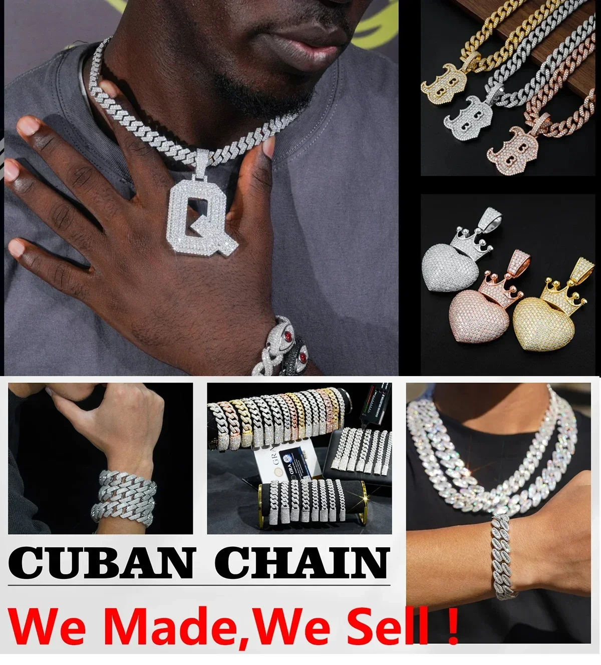 【Patented Buckle】Hip Hop Moisssanite Tennis Necklace 925 Sterling Silver Moisssanite Diamond Tennis Chain for Women & Men 썸네일 5