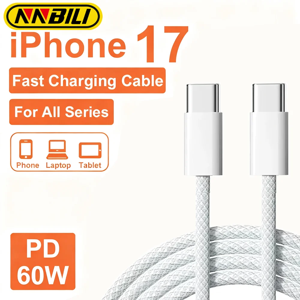 NNBILI Fast Charger PD 60W 6A C-C Is Suitable for C-Type Cables of Apple iPhone 15 16 17 and Fast Charging of Huawei Cables