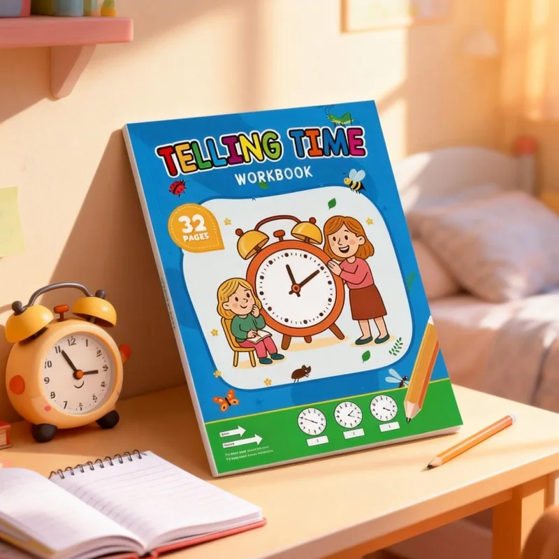 Fun Time Cognition Exercise Book Children's Early Education Exercise Book, Puzzle Clock Drawing Book, Understanding Time