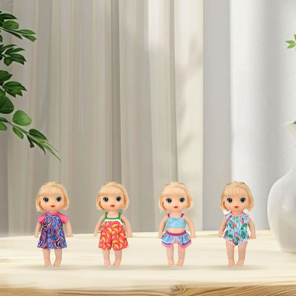 12Pcs Baby Doll Clothes Small Doll Clothes Handmade Baby Doll Dresses Colorful Doll Dresses Jumpsuit Swimsuit for Girls Gifts