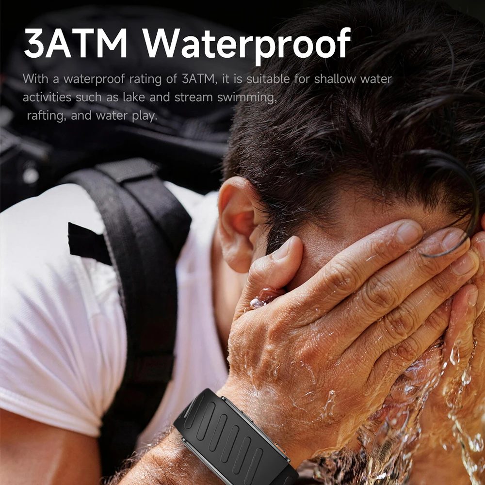 KR96 Pro Screen Free Sport Smart Band 3ATM Waterproof Dual Straps Fitness Heart Rate ECG Body Temperature Screenless Bracelet