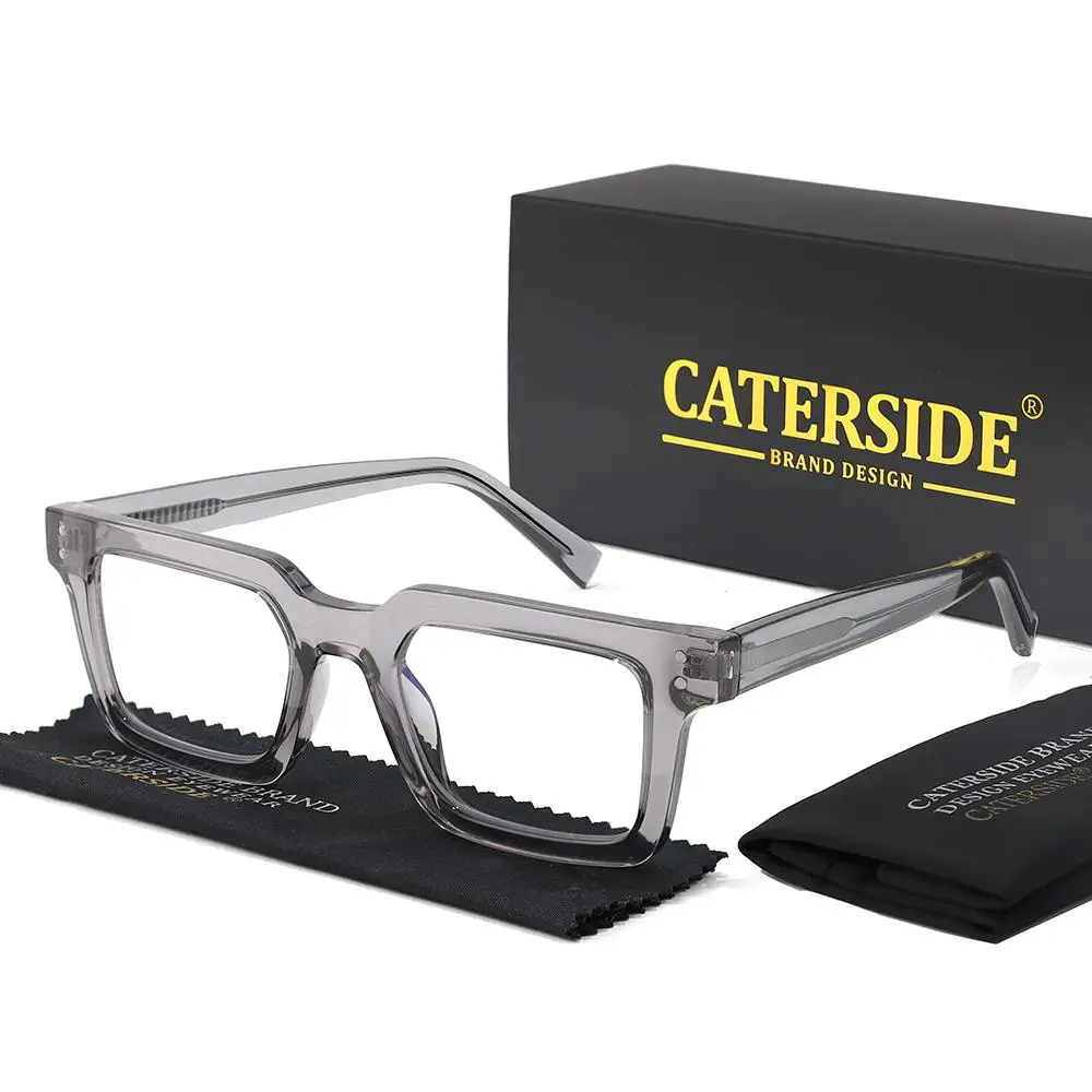 CATERSIDE Retro Herren Anti-Blaulicht-Brille Hochwertige Tr-90 Eckige Brillengestelle Damen Computer-Lese-Schutzbrille – Detail 6