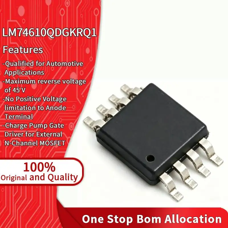LM74610QDGKRQ1 Switch Low Forward Voltage Drop Power for Control Module Smart Rectifier IC Integrated Circuit Controller Chip