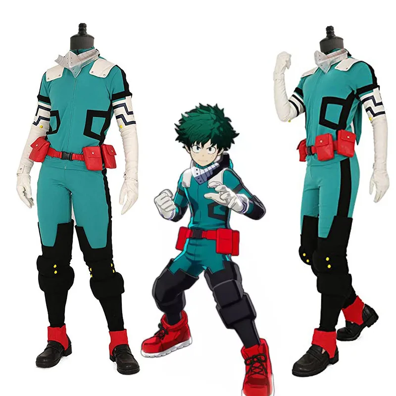 

Deku Cosplay Costume Green Battle Suit My Hero World Mission Boku No Hero Akademia Izuku Midoriya Anime Character Outfit