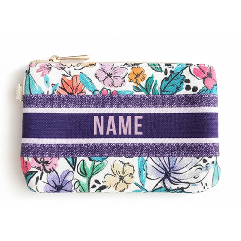 Customizable Letter Canvas Coin Purse with Zipper Tassels Fashionable And Personalized Coin Purse for Women