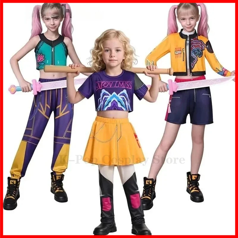 

New Halloween 2025 Demon Hunters Cosplay Costumes for Girls Zoey Mira Rumi Fantasy Roleplay Outfits Kpop Carnival Party Suits