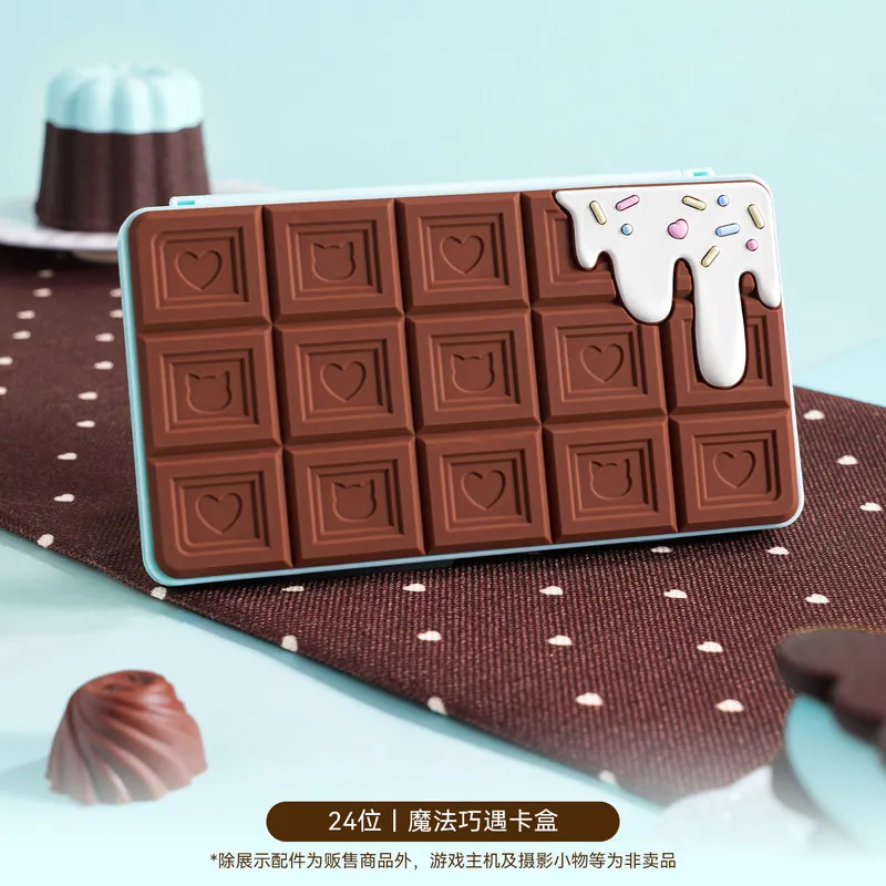 Geekshare Switch Game Card Case 24 Slots Large Capacity Chocolate Cartoon Dustproof Portable For Ns Oled Tf Memory Card - view 6