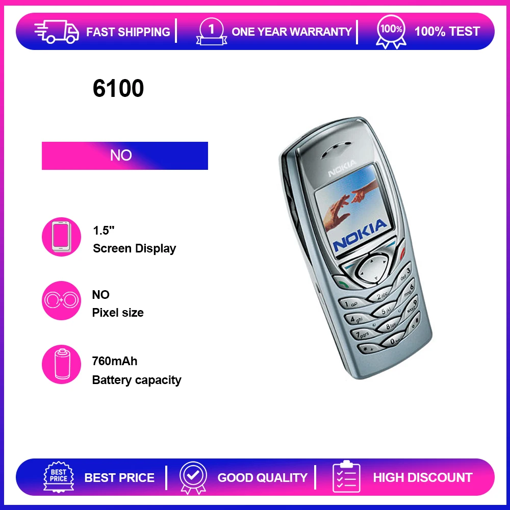 هاتف Nokia 6100 المُجدد بلوحة المفاتيح العبرية الروسية العربية