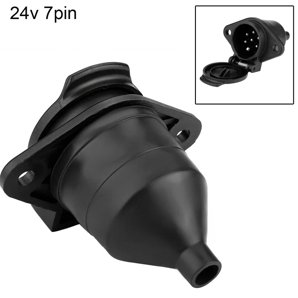 موصل مقطورة الأوروبي القياسي ، قابس RV ، 7 دبوس بلاستيك ، 24 فولت ، مقبس مقطورة سيارة ، جديد #6