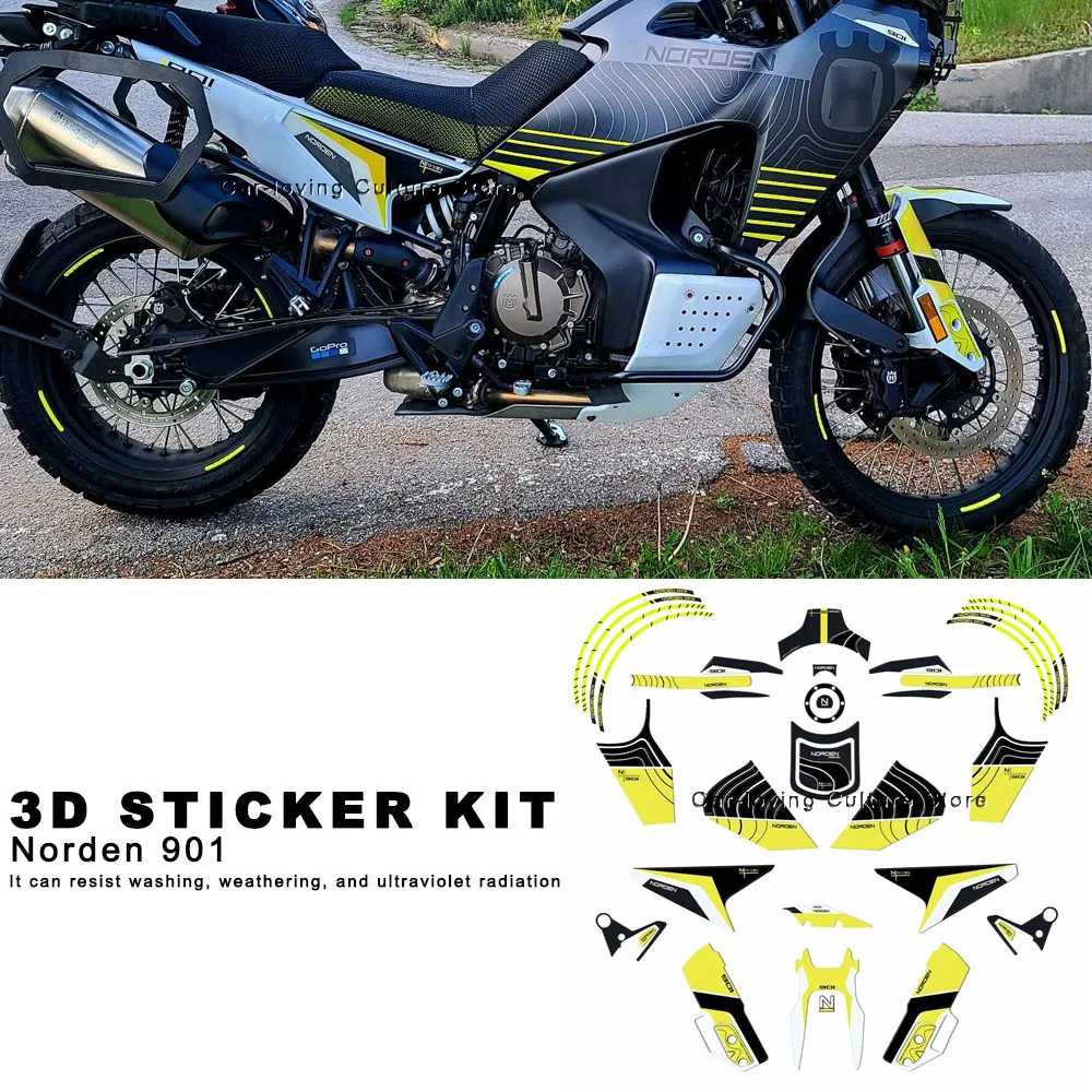 Pegatina protectora impermeable para motocicleta, Kit de pegatinas 3D para Husqvarna Norden 901