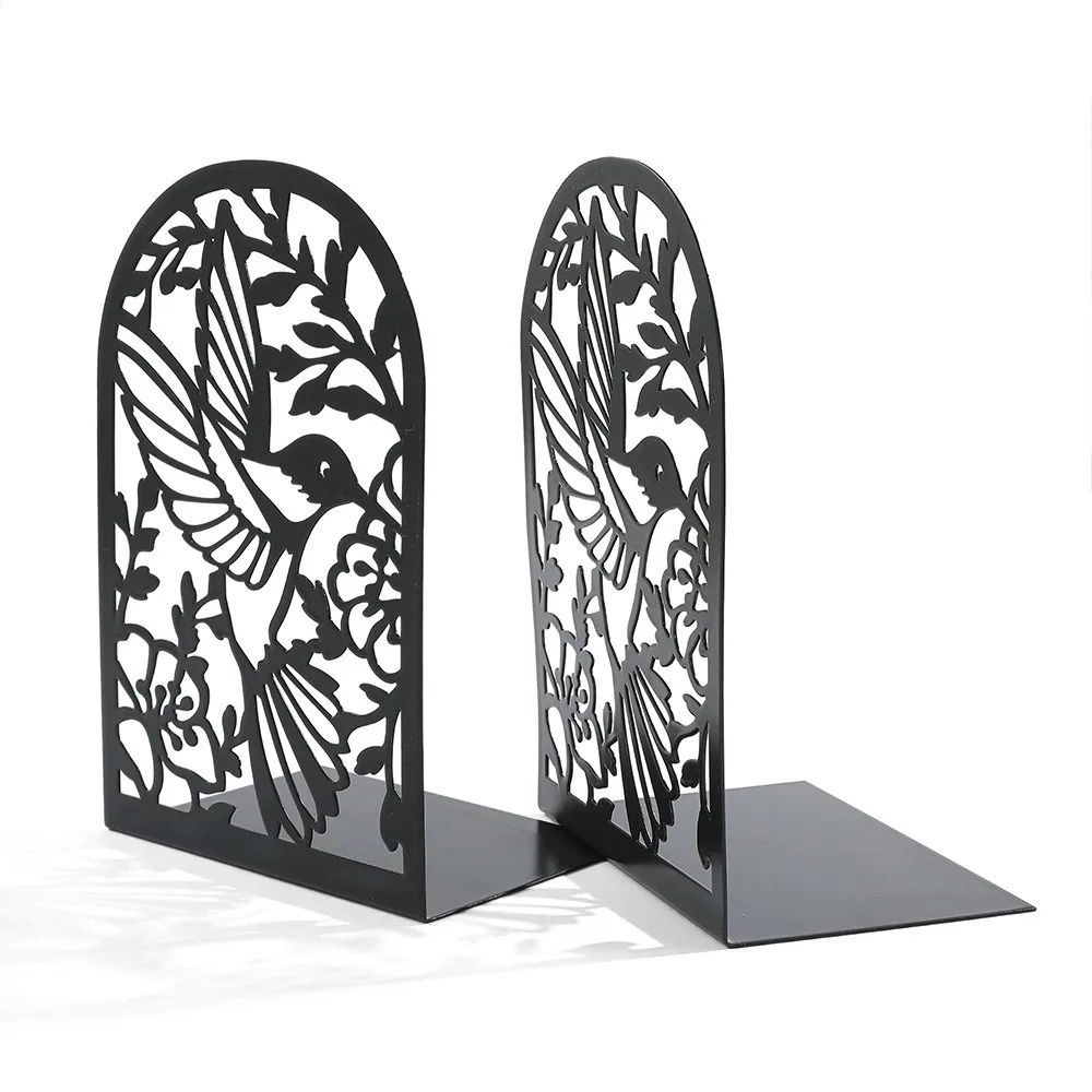 Hollow Metal Bookshelf Creative Cutting Hummingbird Reading Rack Desktop Decoration Bookshelf Book Stand Bookcase Accessories