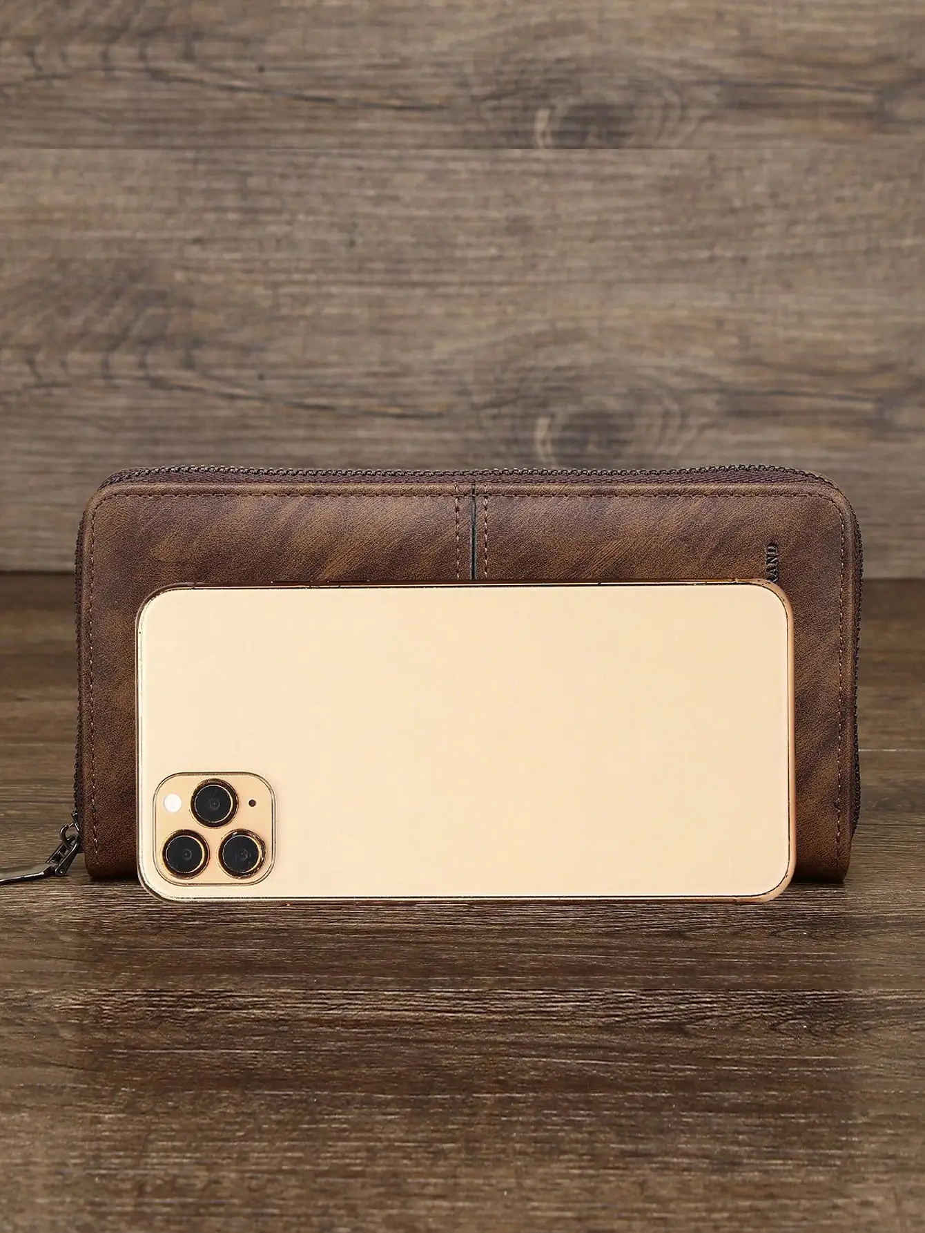 Fashion Retro Brown Long Wallet Multi Card Slots Large Capacity Wallet for Commuting Outdoor Use