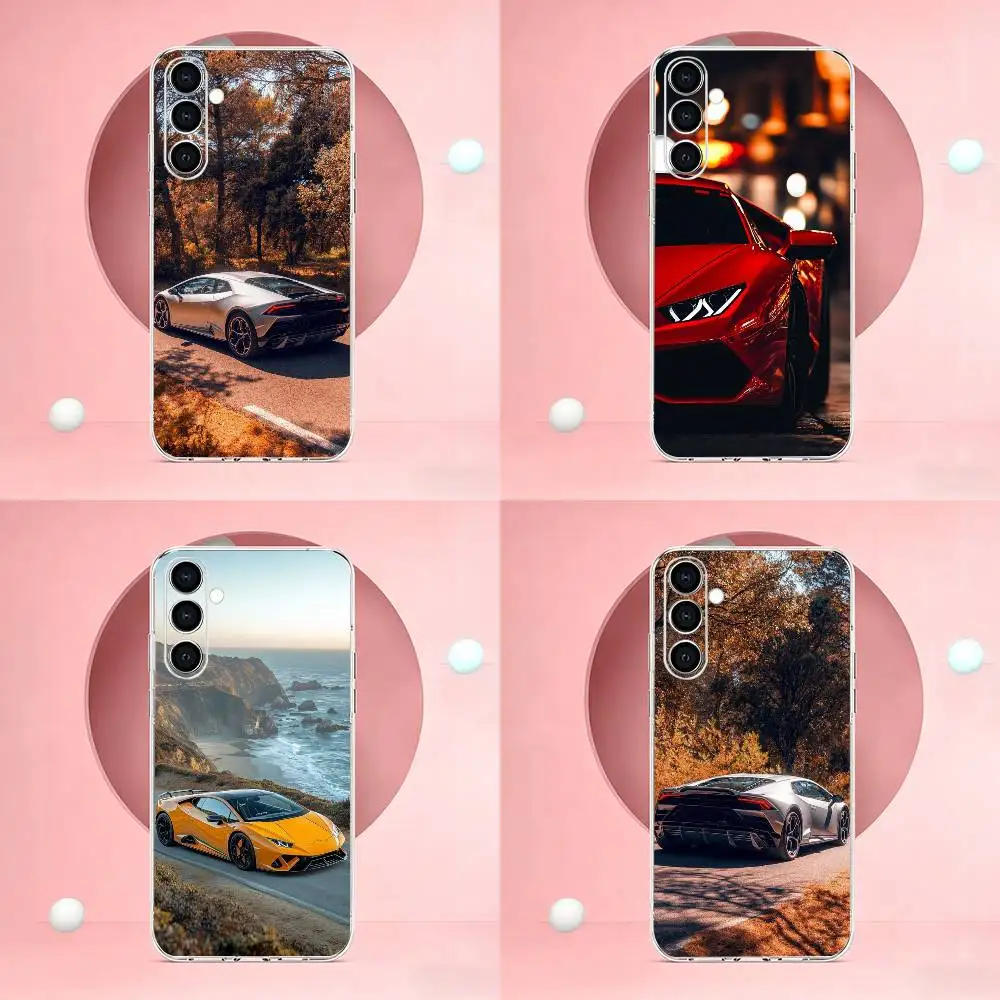 Supercar Bull Huracan EVO  Phone Case Transparent Soft case Silicone For Samsung A73,A72,A71,A70,A53,A52,A51