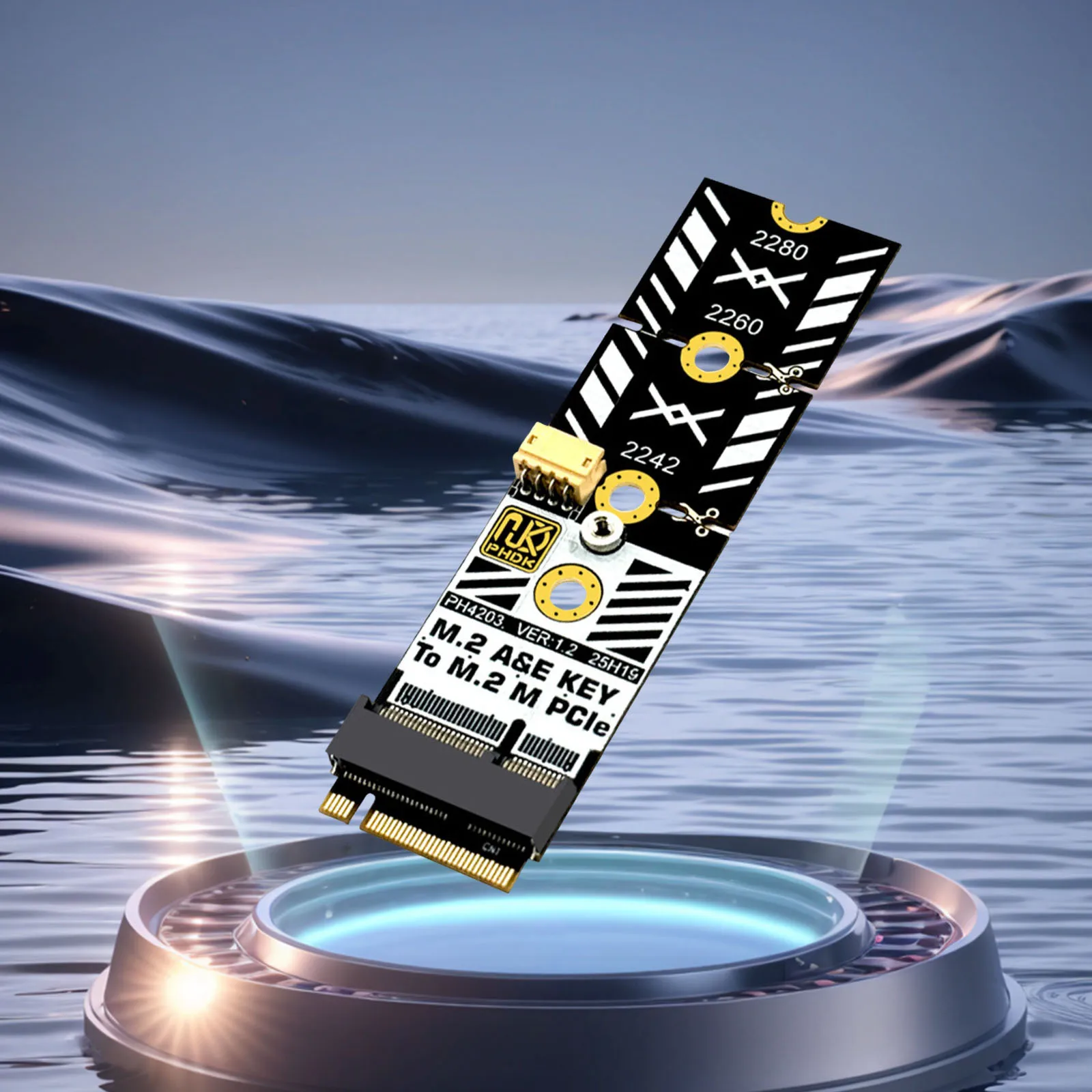 M2 A+E Key To M2 NVME Adapter Converter Tools Included M.2 WiFi Interface A/E To M Key Expansion Card for 2230-2280 SSD