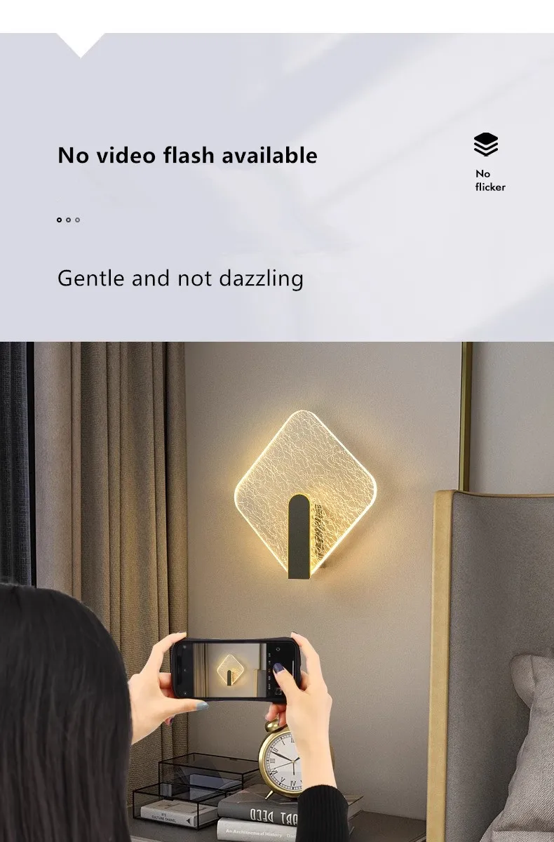 New Light Luxury Acrylic Wall Lamp AC90-260V Staircase Hallway Background Wall Living Room Bedroom Bedside Minimalist Wall Lamp