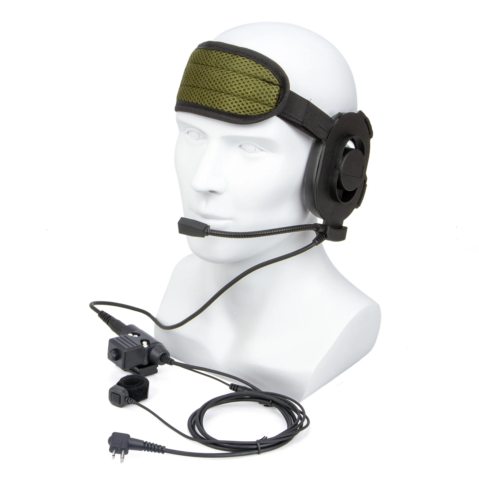 

U94 PTT and Finger Microphone PTT with black HD01 Tactical Bowman Elite II Radio Headset Earpiece for MOTOROLA GP88