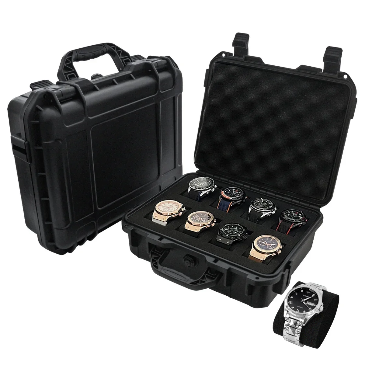 Watch Clock Box Plastic Suitcase Hard Case Display Storage Box Watch Tool Case Hard Case Watch Bracket Valise Pelicase
