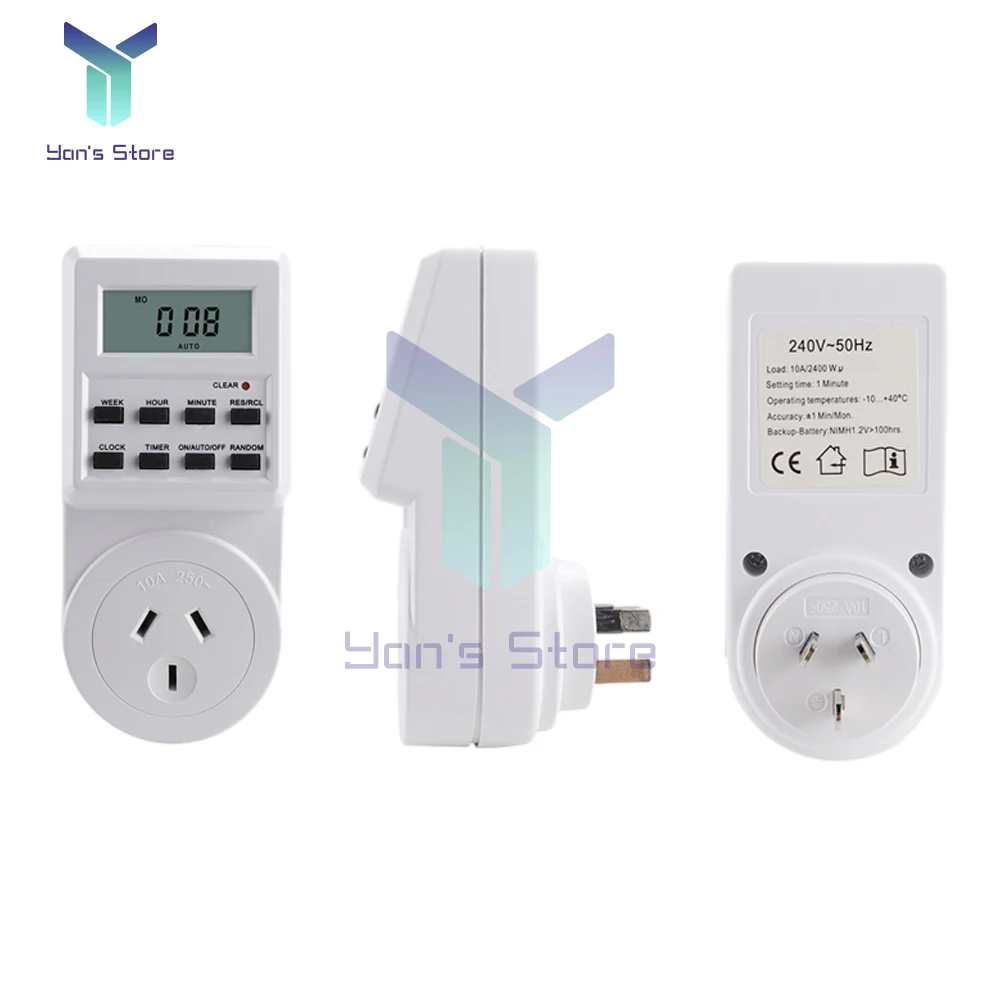 Electronic Digital Timer Switch 12/24 Hour Replaceable EU AU EU US UK Plug Kitchen Outlet Programmable Timing Socket 120/220V