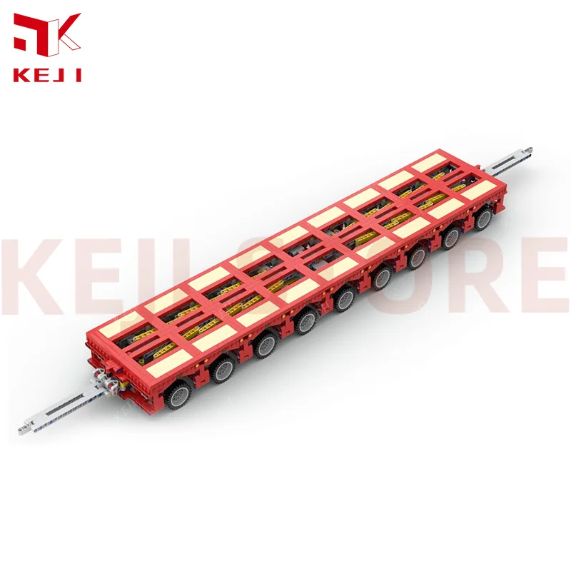 KEJI MOC-57462 Modular Platform Trailer Engineering Vehicle for MOC-28358 Scania Truck Model Building Blocks Bricks Kits Toys