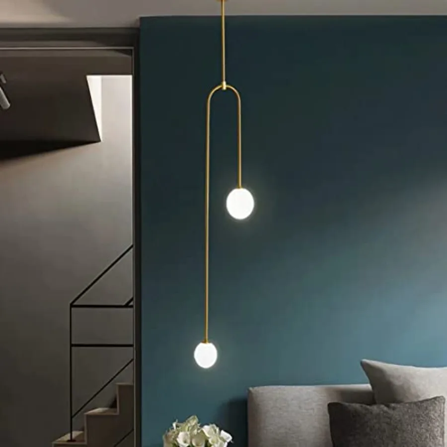 

Linear Globe Chandeliers Frosted Glass Globe Pendant Light Kitchen Island Ceiling Hanging Pendant Lighting for Dining Room Tabl