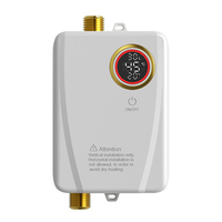 110V/220V Electric Water Heater Bathroom Kitchen Wall Mounted Instant Heating Water Heater 3S Hot Shower LCD Temperature Display