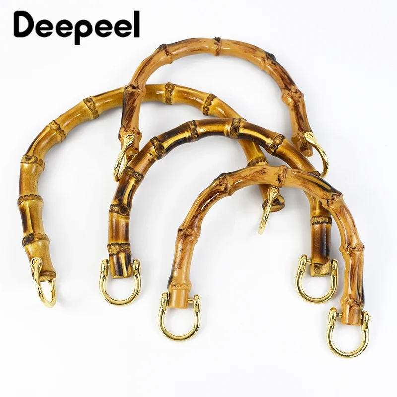 1-5Pcs Deepeel 9/10/12cm Imitation Bamboo Handle for Handbag Purse Kiss Clasp Wallet Woven Bags Handles DIY Crafts Accessories