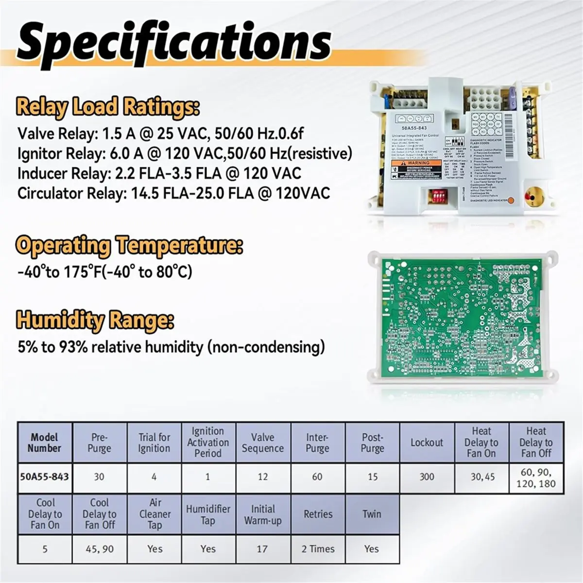 FLASH SALE-50A55-843 Furnace Control Board Module Fit for ,for Gas Furnaces,Automatic Gas Ignition Controller