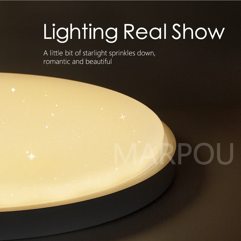 MARPOU Modern LED Ceiling Lamp For Bedroom Light Remote Control Brightness Dimmable Indoor Lighting Fixture For Home Decoration