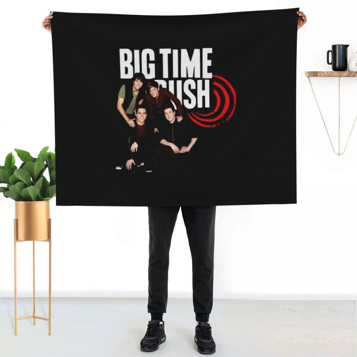 Big Time Rush logo and members Throw Blanket Sofa Quilt Soft Plaid Soft Big christmas gifts Bed sofa bed Blankets