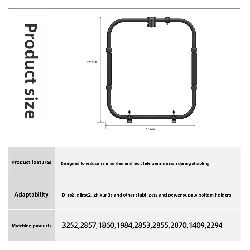 DJI RS2 Yunzhiyun 3S Handheld Ring Crane 3 Stabilizer, Accessory Handle 3761