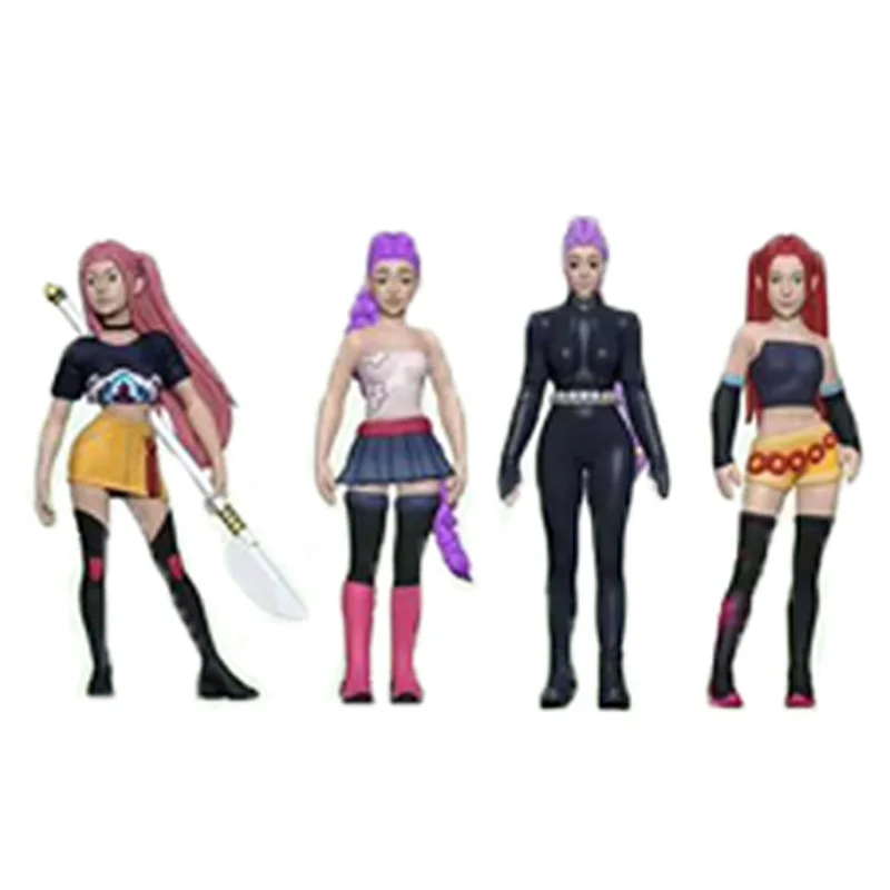 18 pçs kpop caçadores de demônios caixa cega figura brinquedo derpys tigre rumi mira zoey buceta estatueta boneca para fãs presente aniversário natal