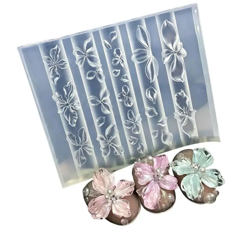 3D-Relief Eiskristall-Blumen-Nagel-Silikonform Handgeschnitzte Blumenform Wiederverwendbare Nagelkunst-Schmuckherstellungs-Vorlage Dekorationswerkzeug – Detail 6