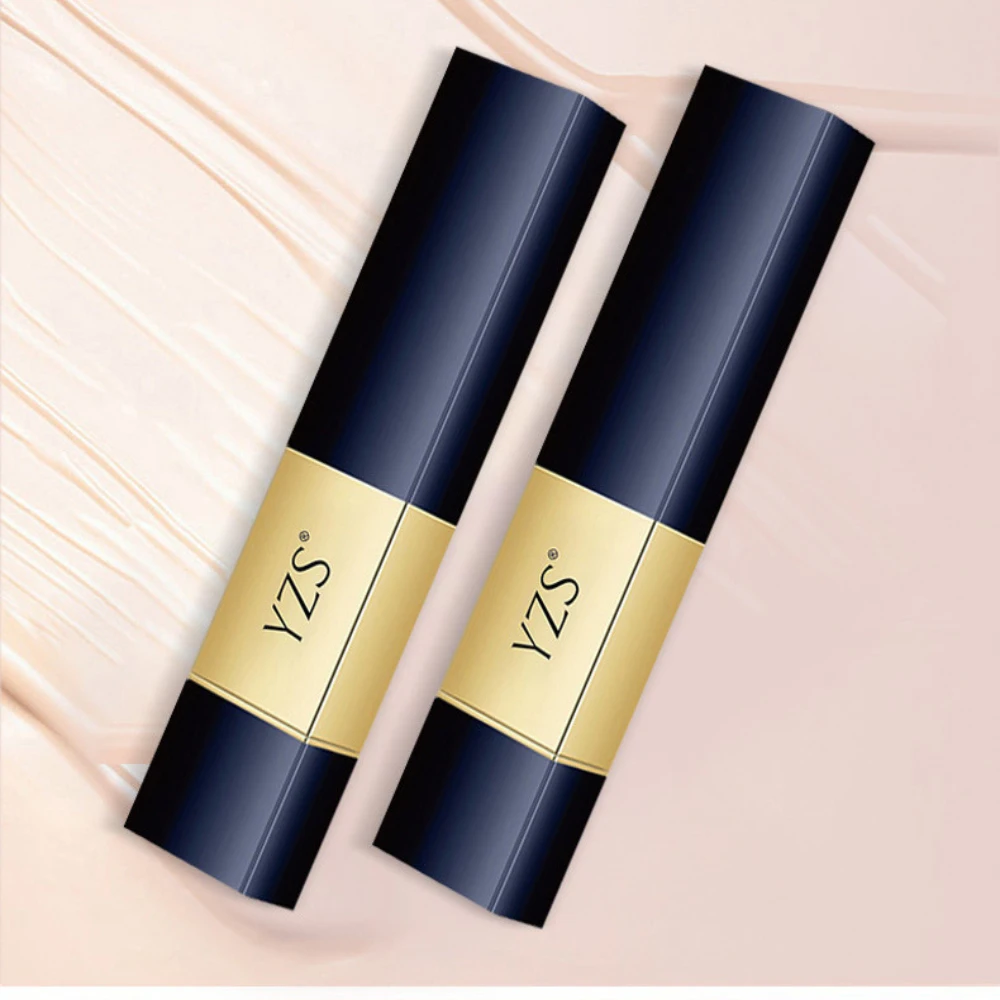 YZS Facial Concealer Stick with Brush Double-headed Temperature Changed Foundation Brighten Moisturizing Spot Acne Cover Makeup