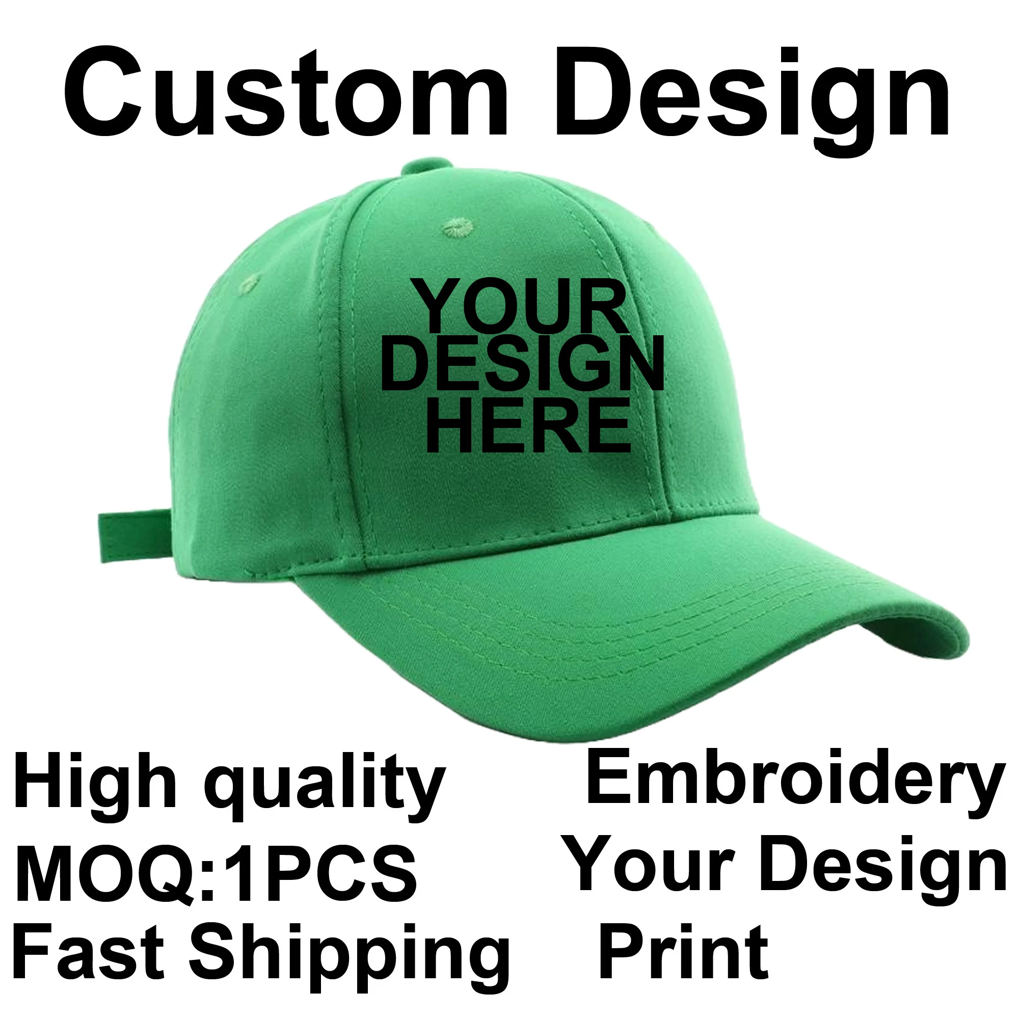 BaronHong Custom LOGO Baseball Cap Hard Top for Adult Fashion DIY Letter Embroidery Hats Cotton Design Caps Wholesale Unisex