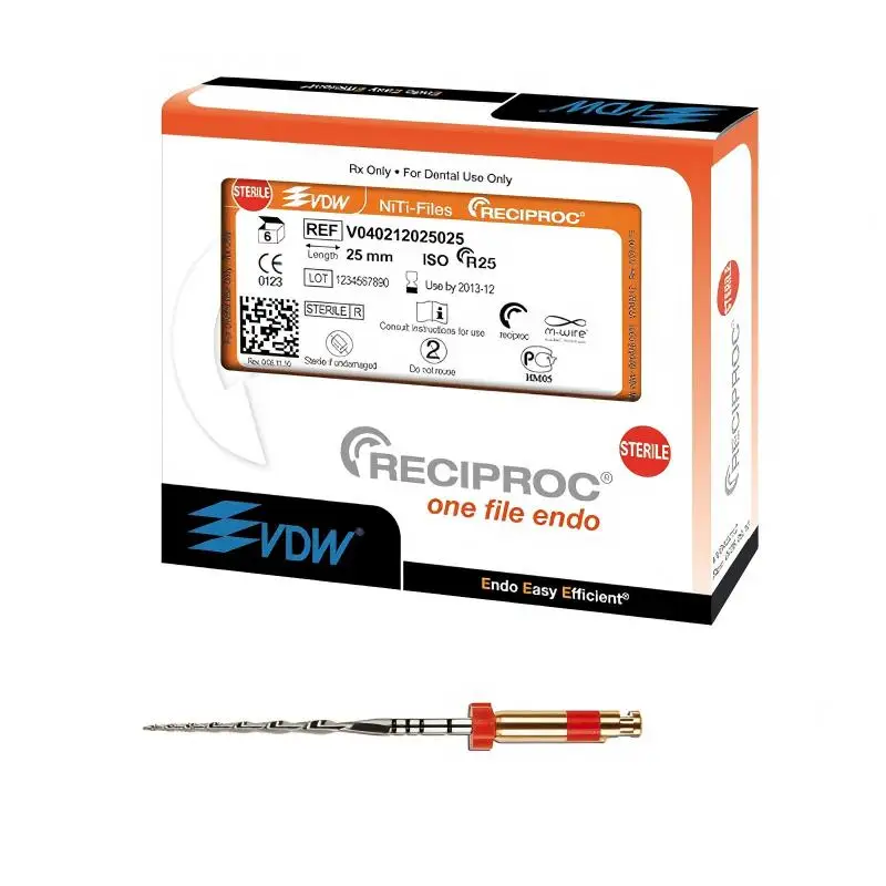 

VDW RECIPROC® NiTi Files One File Endo System Reciprocating Root Canal Preparation M-Wire Technology Sterile R25/R40/R50