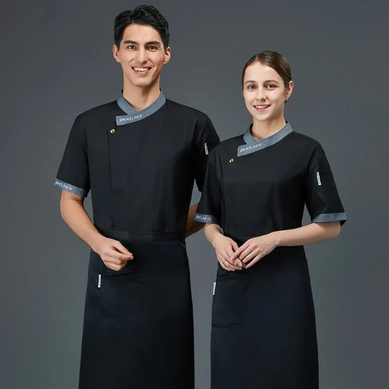 Pizza Chef Uniform Man Kitchen Coat Summer traspirante e confortevole Cook Jacket Restaurant Cooking Uniform Bakery salopette