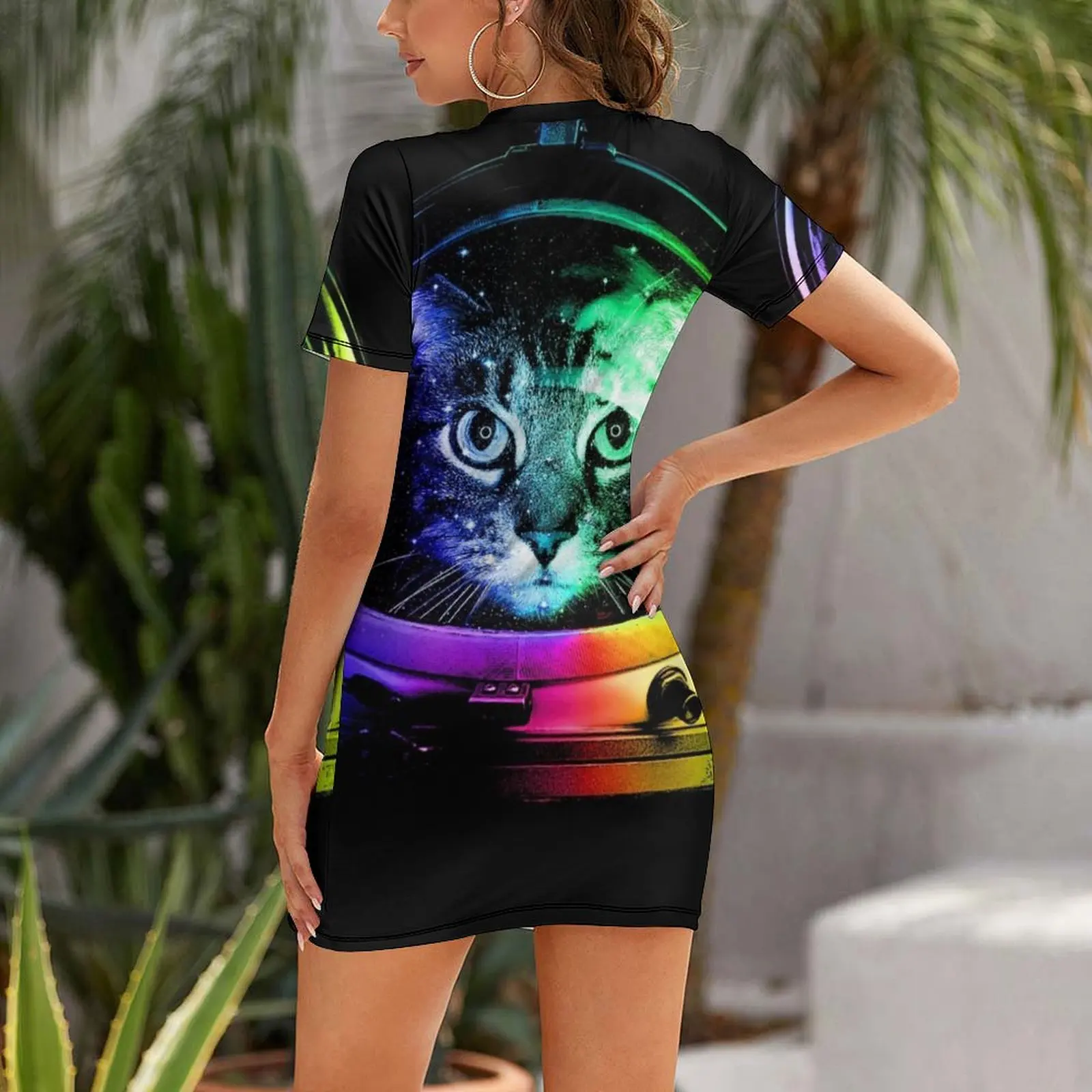 Astronaut Cat Short Sleeved Dress Female dress elegant party dresses for women 2025 Long dress woman Beachwear