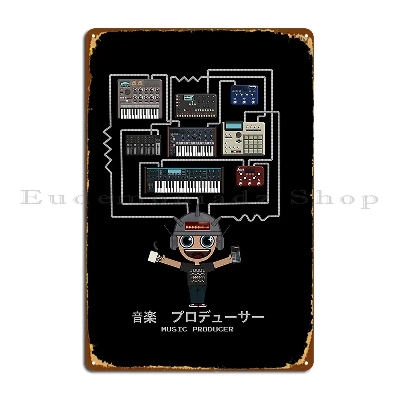 Kawaii Electronic Music Producer And Synthesizer Musician Metal Plaque Poster Customize Wall Decor Living Room Tin Sign Poster