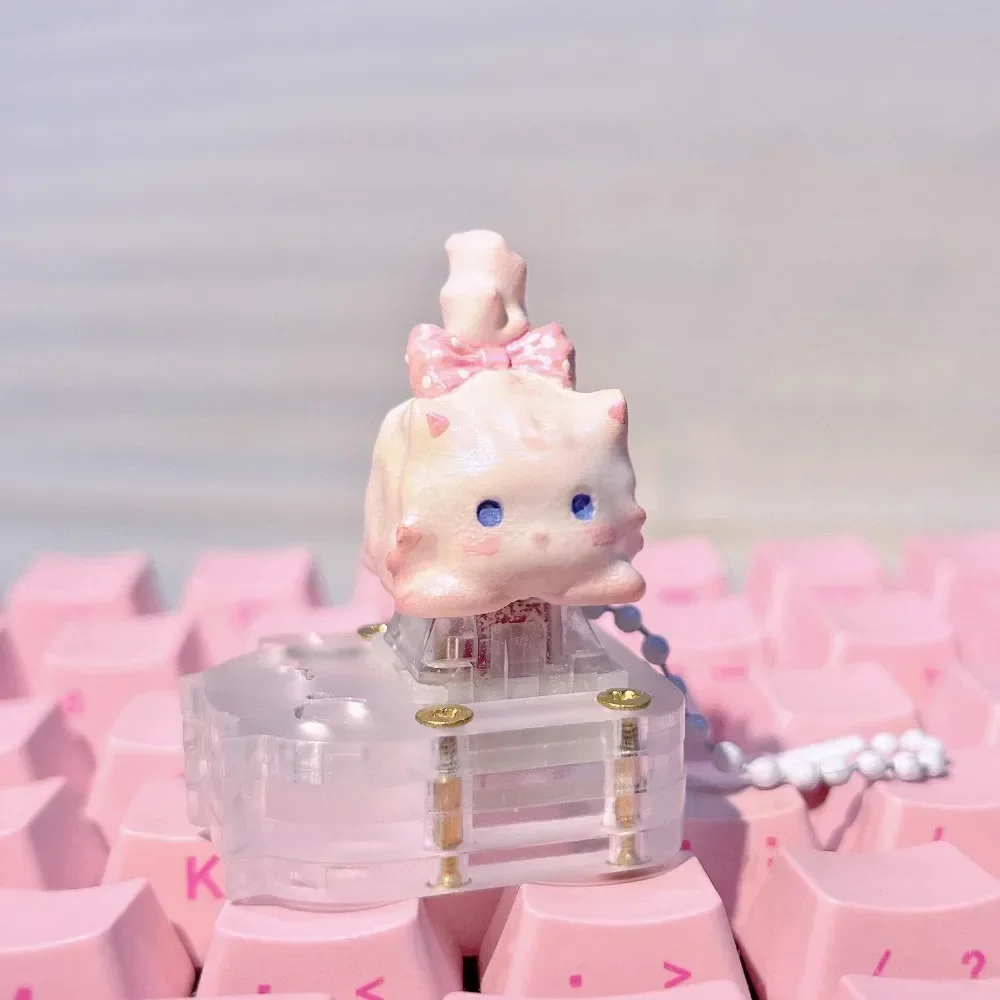 

WANI Kitty-cat ArtisanKeycap, милая полимерная клавиатура на заказ, колпачок для клавиатуры ручной работы, аксессуары для механической клавиатуры 1U Cherry MX, подарок