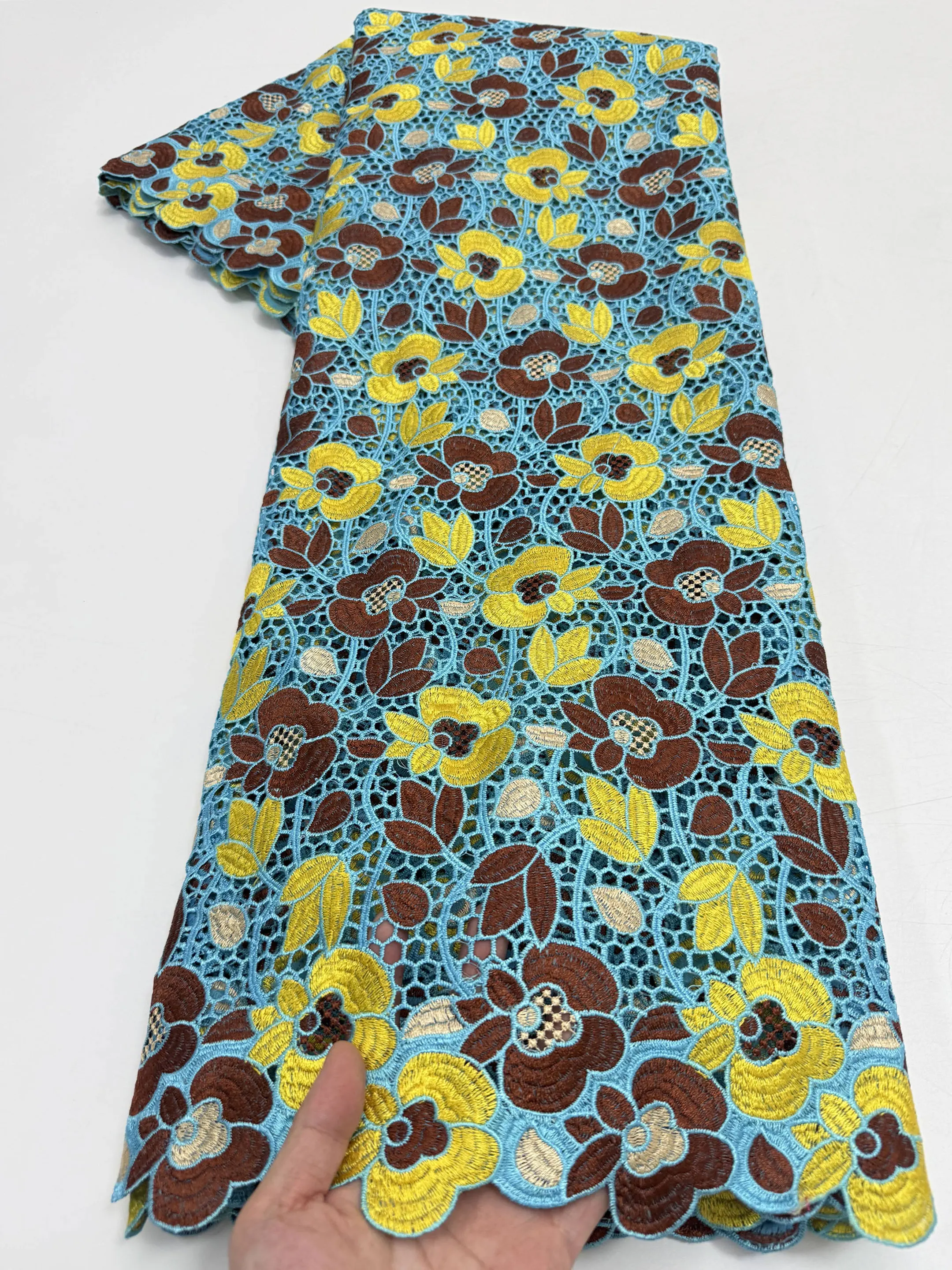 Skin Friendly 5 Yards Top Class Guipure Lace Very Soft African Cord Fabric Neat Embroidery Nigerian Ghana Dubai Celebration Wear