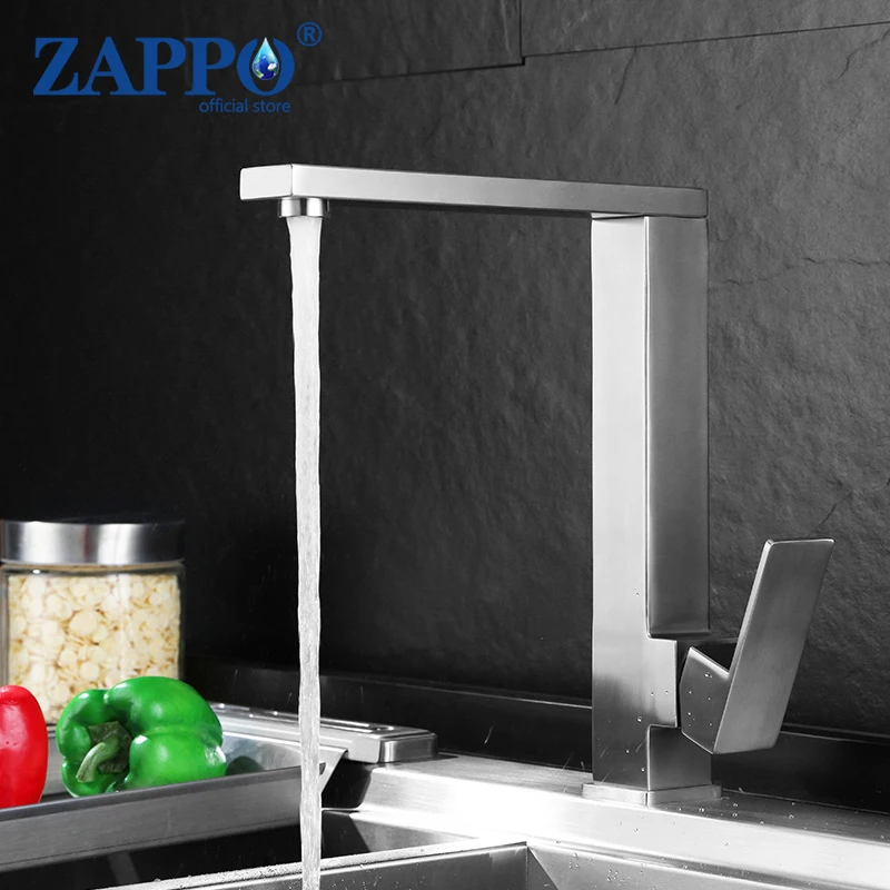 

ZAPPO Bathroom Basin Sink Faucet w/Stream Spout Brass Bath Faucet Hot&Cold Water Mixer Vanity Tap for Kitchen Bthroom